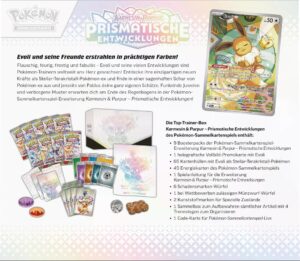 Pokemon Prismatische Entwicklungen Top Trainer Box (Deutsch) – Bild 3